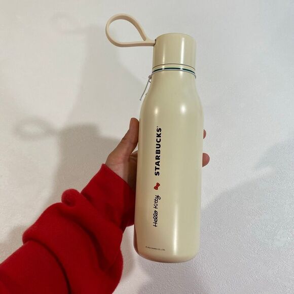 Hello Kitty x Starbucks Cream Stainless Steel Water Bottle | Limited Edition Col - Picture 2 of 7